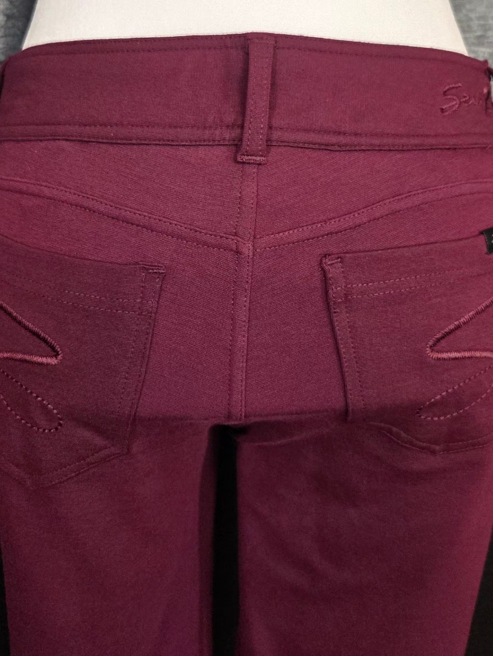 Seven7 Burgundy Skinny Pants Low Rise Stretch Jeans 4P Petite - Picture 11 of 15